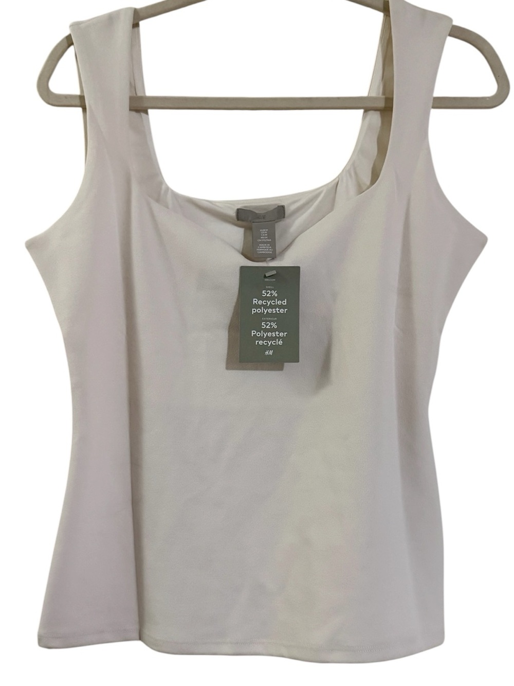 H&M Cream Scoop Neck Sleeveless Top